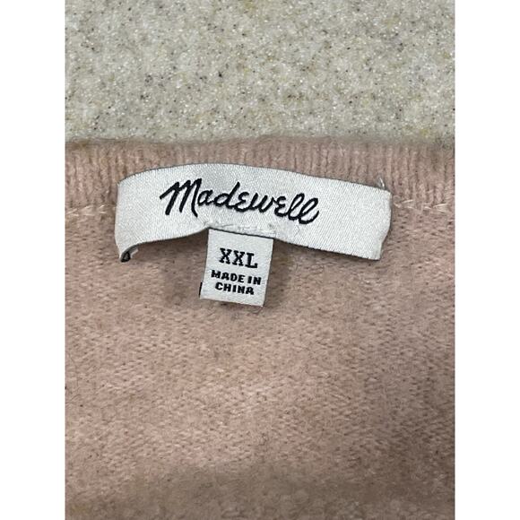 MADEWELL Women's Sweater Sz-2XL Orange /Cream Wool Alpaca Blend Striped Cardigan - Picture 7 of 13